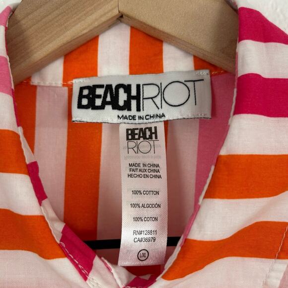 Beach Riot Alexa Top Swim Cover in Sunset Stripes Size L/XL - Picture 4 of 4